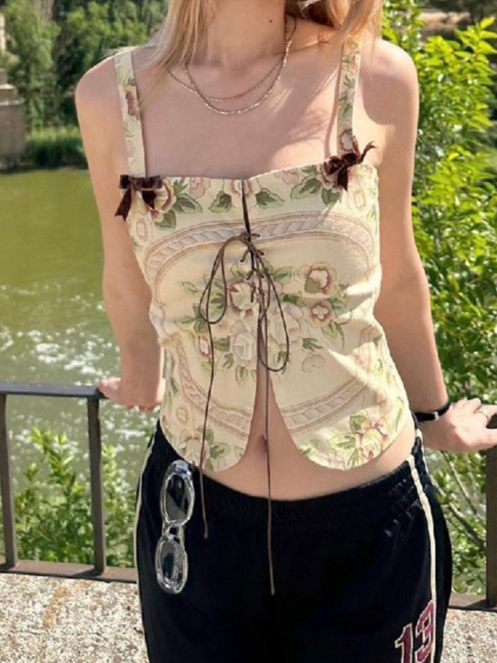 With Jean cream and brown Blair Top
